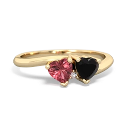 Pink Tourmaline Sweethearts 14K Yellow Gold ring R5260