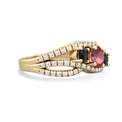 Pink Tourmaline Three Stone Aurora 14K Yellow Gold ring R3080