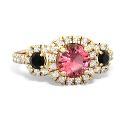 Pink Tourmaline Regal Halo 14K Yellow Gold ring R5350