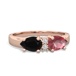 Pink Tourmaline Pear Bowtie 14K Rose Gold ring R0865