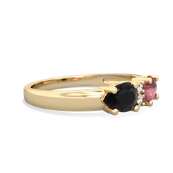 Pink Tourmaline Pear Bowtie 14K Yellow Gold ring R0865