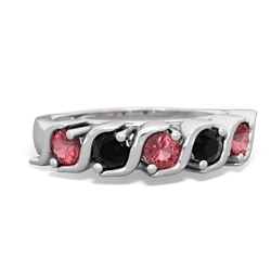 Pink Tourmaline Anniversary Band 14K White Gold ring R2089