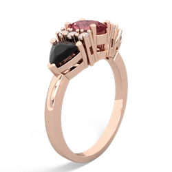 Pink Tourmaline Antique Style Three Stone 14K Rose Gold ring R2186