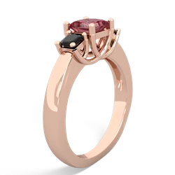 Pink Tourmaline Three Stone Trellis 14K Rose Gold ring R4015