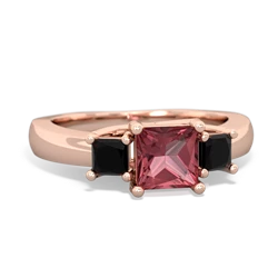 Pink Tourmaline Three Stone Trellis 14K Rose Gold ring R4015