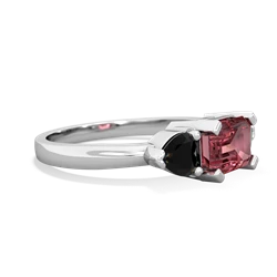 Pink Tourmaline Three Stone 14K White Gold ring R5235