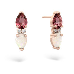 Pink Tourmaline Bowtie Drop 14K Rose Gold earrings E0865