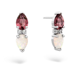 Pink Tourmaline Bowtie Drop 14K White Gold earrings E0865