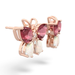 Pink Tourmaline Butterfly 14K Rose Gold earrings E2215