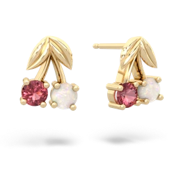 Pink Tourmaline Sweet Cherries 14K Yellow Gold earrings E7001