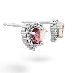 Pink Tourmaline Halo 14K White Gold earrings E7008
