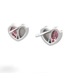 Pink Tourmaline 'Our Heart' 14K White Gold earrings E5072