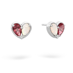 Pink Tourmaline 'Our Heart' 14K White Gold earrings E5072