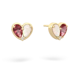 Pink Tourmaline 'Our Heart' 14K Yellow Gold earrings E5072