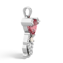 Pink Tourmaline Puppy Love 14K White Gold pendant P5800