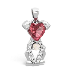 Pink Tourmaline Puppy Love 14K White Gold pendant P5800