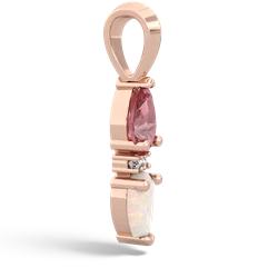 Pink Tourmaline Bowtie Drop 14K Rose Gold pendant P0865