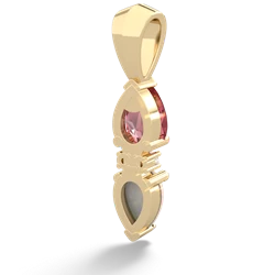 Pink Tourmaline Bowtie Drop 14K Yellow Gold pendant P0865