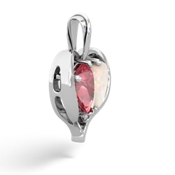 Pink Tourmaline Two Become One 14K White Gold pendant P5330