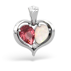 Pink Tourmaline Two Become One 14K White Gold pendant P5330