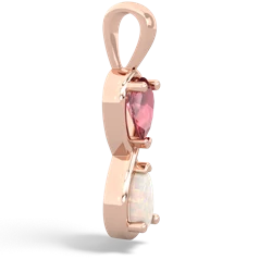 Pink Tourmaline Infinity 14K Rose Gold pendant P5050