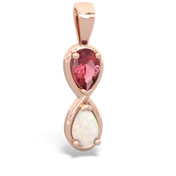 Pink Tourmaline Infinity 14K Rose Gold pendant P5050