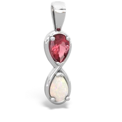 Pink Tourmaline Infinity 14K White Gold pendant P5050