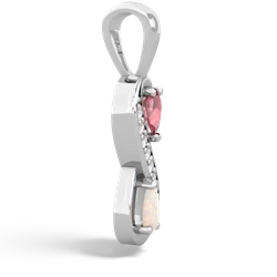 Pink Tourmaline Diamond Infinity 14K White Gold pendant P5390