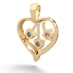 Pink Tourmaline Glowing Heart 14K Yellow Gold pendant P2233