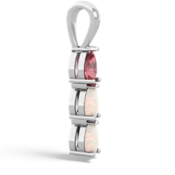 Pink Tourmaline Dew Drops 14K White Gold pendant P2251