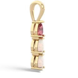 Pink Tourmaline Dew Drops 14K Yellow Gold pendant P2251