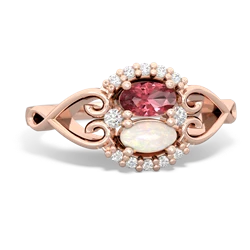 Pink Tourmaline Love Nest 14K Rose Gold ring R5860