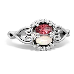 Pink Tourmaline Love Nest 14K White Gold ring R5860