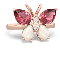 Pink Tourmaline Butterfly 14K Rose Gold ring R2215