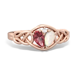 Pink Tourmaline Celtic Love Knot 14K Rose Gold ring R5420