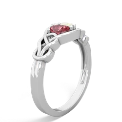 Pink Tourmaline Celtic Love Knot 14K White Gold ring R5420