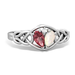 Pink Tourmaline Celtic Love Knot 14K White Gold ring R5420