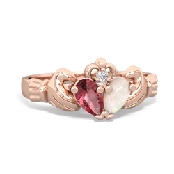 Pink Tourmaline 'Our Heart' Claddagh 14K Rose Gold ring R2388