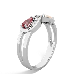 Pink Tourmaline Diamond Infinity 14K White Gold ring R5390