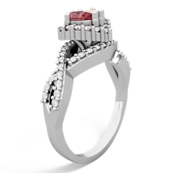 Pink Tourmaline Diamond Twist 'One Heart' 14K White Gold ring R2640HRT