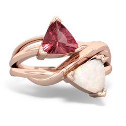 Pink Tourmaline Split Band Swirl 14K Rose Gold ring R2341