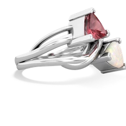 Pink Tourmaline Split Band Swirl 14K White Gold ring R2341