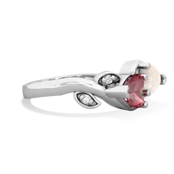 Pink Tourmaline Floral Elegance 14K White Gold ring R5790