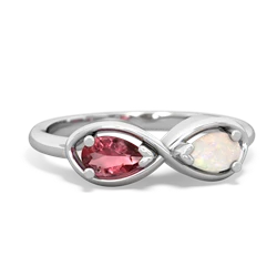 Pink Tourmaline Infinity 14K White Gold ring R5050