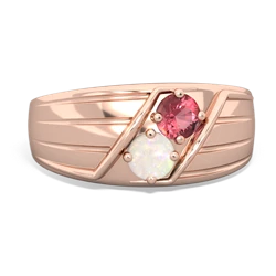 Pink Tourmaline Men's Streamline 14K Rose Gold ring R0460