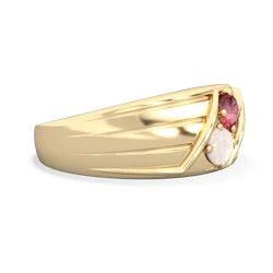 Pink Tourmaline Men's Streamline 14K Yellow Gold ring R0460