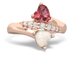 Pink Tourmaline Heart To Heart 14K Rose Gold ring R2064