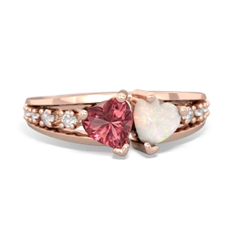 Pink Tourmaline Heart To Heart 14K Rose Gold ring R3342