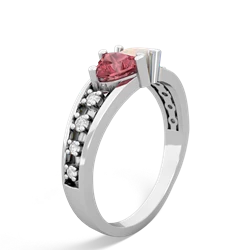 Pink Tourmaline Heart To Heart 14K White Gold ring R3342