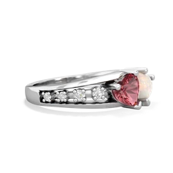 Pink Tourmaline Heart To Heart 14K White Gold ring R3342